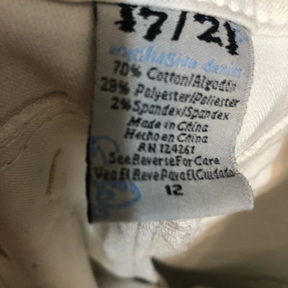 17/21 Exclusive Denim size 12 jeans high rise Ivory Cropped stretch - Picture 4 of 14